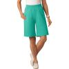 Woman Within Plus Size Elastic-Waist Knit Short(Pretty Jade)