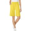 Woman Within Plus Size Elastic-Waist Knit Short(Primrose Yellow)