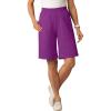 Woman Within Plus Size Elastic-Waist Knit Short(Purple Magenta)