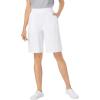 Woman Within Plus Size Elastic-Waist Knit Short(White)