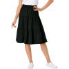 Woman Within Plus Size Elastic-Waist Knit Tiered Skirt(Black)