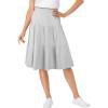 Woman Within Plus Size Elastic-Waist Knit Tiered Skirt(Heather Grey)