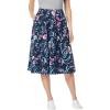 Woman Within Plus Size Elastic-Waist Knit Tiered Skirt(Navy Multi Florals)