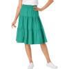 Woman Within Plus Size Elastic-Waist Knit Tiered Skirt(Pretty Jade)