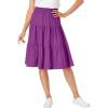Woman Within Plus Size Elastic-Waist Knit Tiered Skirt(Purple Magenta)