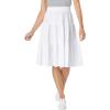 Woman Within Plus Size Elastic-Waist Knit Tiered Skirt(White)