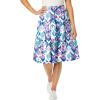 Woman Within Plus Size Elastic-Waist Knit Tiered Skirt(White Multi Batik)