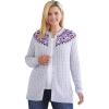 Woman Within Plus Size Fair Isle Cardigan(Heather Grey Fair Isle Stripe)