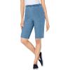 Woman Within Plus Size Fineline Denim Short(Light Stonewash)