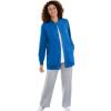 Woman Within Plus Size Fleece Baseball Jacket Long Oversized Fleece Coat(Bright Cobalt)