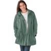 Woman Within Plus Size Fleece-Lined Taslon Anorak(Pine)