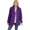 Woman Within Plus Size Fleece-Lined Taslon Anorak(Radiant Purple)