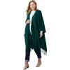 Woman Within Plus Size Fringed Cape(Emerald Green)