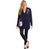 Woman Within Plus Size Holiday Cardigan(Navy Happy Santa)