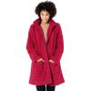 Woman Within Plus Size Hooded A-Line Fleece Coat(Classic Red)