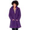 Woman Within Plus Size Hooded A-Line Fleece Coat(Radiant Purple)