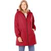 Woman Within Plus Size Hooded Slicker Raincoat(Classic Red)