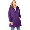 Woman Within Plus Size Hooded Slicker Raincoat(Radiant Purple)
