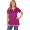 Woman Within Plus Size Layered-Look Tee(Raspberry)