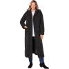 Woman Within Plus Size Long Hooded Berber Fleece Coat(Heather Charcoal)
