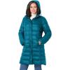 Woman Within Plus Size Long Packable Puffer Jacket(Deep Teal)