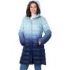 Woman Within Plus Size Long Packable Puffer Jacket(Evening Blue Ombre)