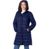 Woman Within Plus Size Long Packable Puffer Jacket(Navy)