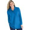 Woman Within Plus Size Long-Sleeve Polo Shirt(Bright Cobalt)
