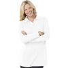 Woman Within Plus Size Long-Sleeve Polo Shirt(White)
