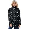 Woman Within Plus Size Mockneck Long-Sleeve Tunic(Black White Stars)