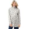 Woman Within Plus Size Mockneck Long-Sleeve Tunic(Ivory Leaf Print)