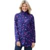 Woman Within Plus Size Mockneck Long-Sleeve Tunic(Navy Pretty Floral)