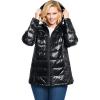 Woman Within Plus Size Packable Puffer Jacket(Black)
