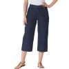 Woman Within Plus Size Perfect 5-Pocket Back-Elastic Denim Capri(Indigo)
