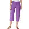 Woman Within Plus Size Perfect 5-Pocket Back-Elastic Denim Capri(Pretty Violet)