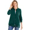 Woman Within Plus Size Perfect Long-Sleeve Cardigan(Emerald Green)