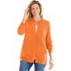 Woman Within Plus Size Perfect Long-Sleeve Cardigan(Orange Twist)