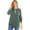 Woman Within Plus Size Perfect Long-Sleeve Cardigan(Pine)