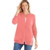 Woman Within Plus Size Perfect Long-Sleeve Cardigan(Sweet Coral)