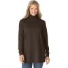 Woman Within Plus Size Perfect Long-Sleeve Turtleneck Tee (Petite Available)(Chocolate)