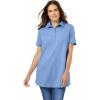 Woman Within Plus Size Perfect Short-Sleeve Polo Shirt(French Blue)