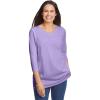 Woman Within Plus Size Perfect Three-Quarter Sleeve V-Neck Tee (Petite Available)(Soft Iris)