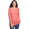 Woman Within Plus Size Perfect Three-Quarter Sleeve V-Neck Tee (Petite Available)(Sweet Coral)