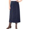 Woman Within Plus Size Petite Pull-On Elastic-Waist Stretch Denim Skirt(Indigo)