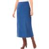Woman Within Plus Size Petite Pull-On Elastic-Waist Stretch Denim Skirt(Medium Stonewash)