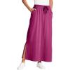 Woman Within Plus Size Petite Sport Knit Side-Slit Skirt(Raspberry)