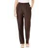 Woman Within Plus Size Petite Woven Pull-On Pants(Chocolate)