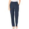 Woman Within Plus Size Petite Woven Pull-On Pants(Navy)