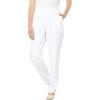 Woman Within Plus Size Petite Woven Pull-On Pants(White)