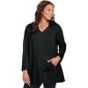 Woman Within Plus Size Pocket Hoodie Sweatshirt(Black)
